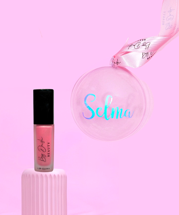 Lip gloss kerstbal met naam