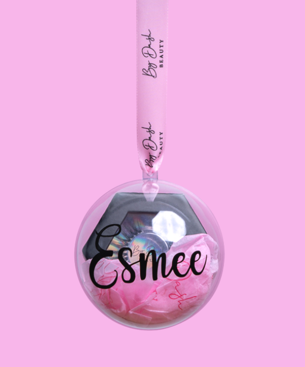 Wimper kerstbal met naam - Zwart