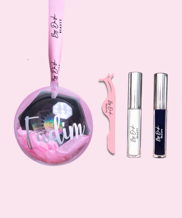 Wimper kerstbal bundel - Wit