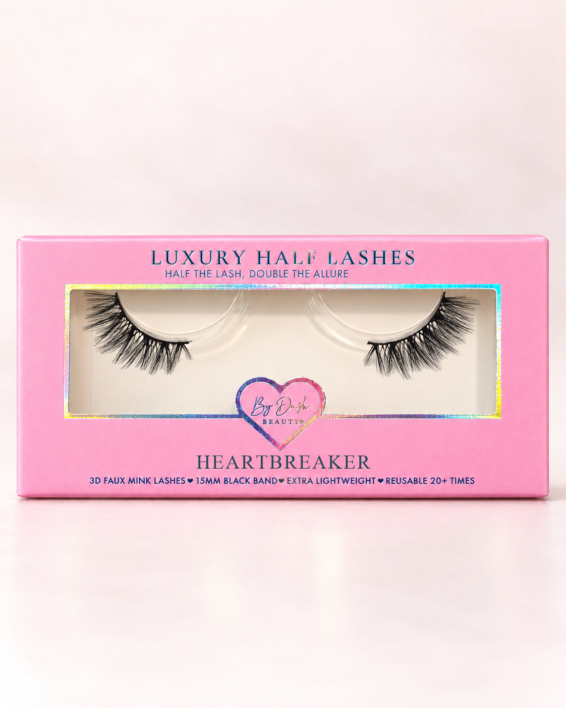Heartbreaker halve wimpers in roze By Dash Beauty verpakking