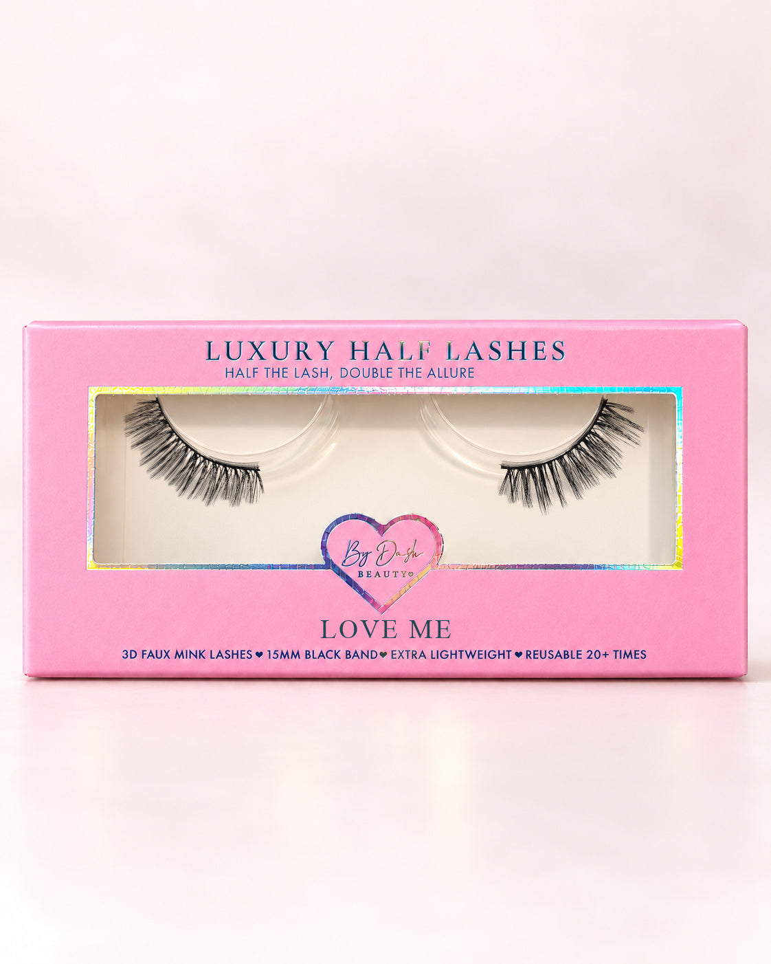 Love Me halve wimpers in roze By Dash Beauty verpakking