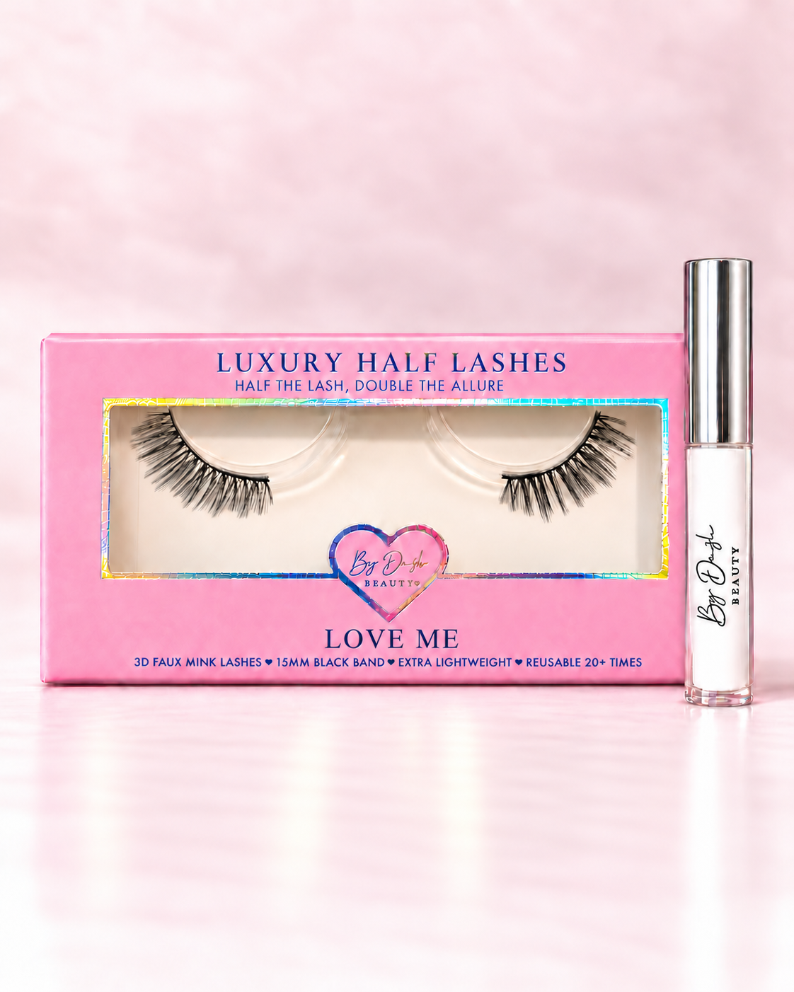 love me half lashes met witte wimperlijm