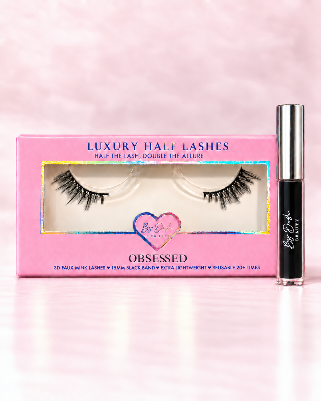 obsessed half lashes met zwarte wimperlijm