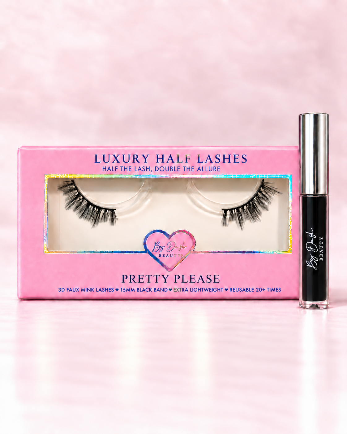 pretty please half lashes met zwarte wimperlijm