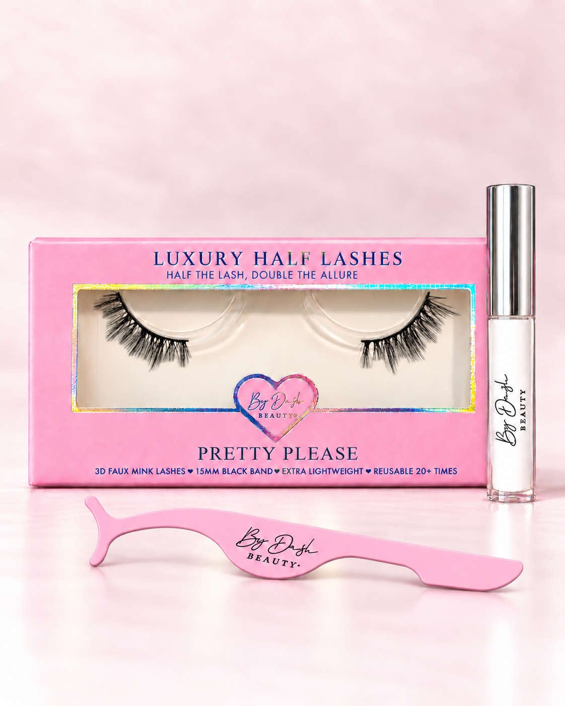 pretty please starterkit met witte wimperlijm en roze applicator
