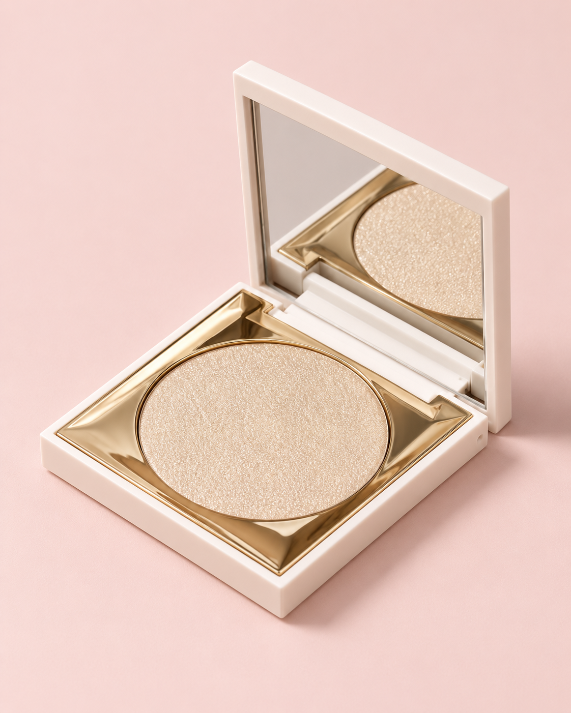 Diamond Dust highlighter in ivoorkleurige compact met spiegel