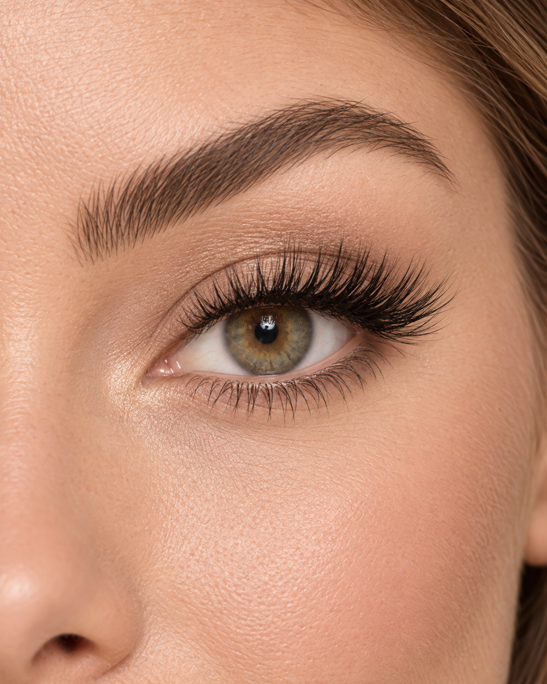 Main Character half lashes — AI-close-up van de wimperlook