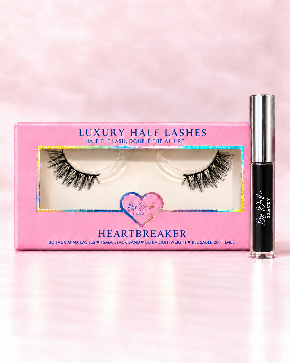 heartbreaker half lashes met zwarte wimperlijm