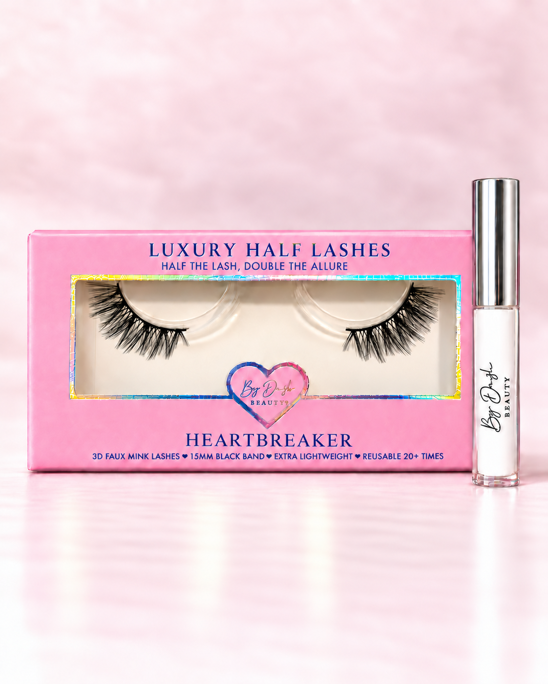 heartbreaker half lashes met witte wimperlijm