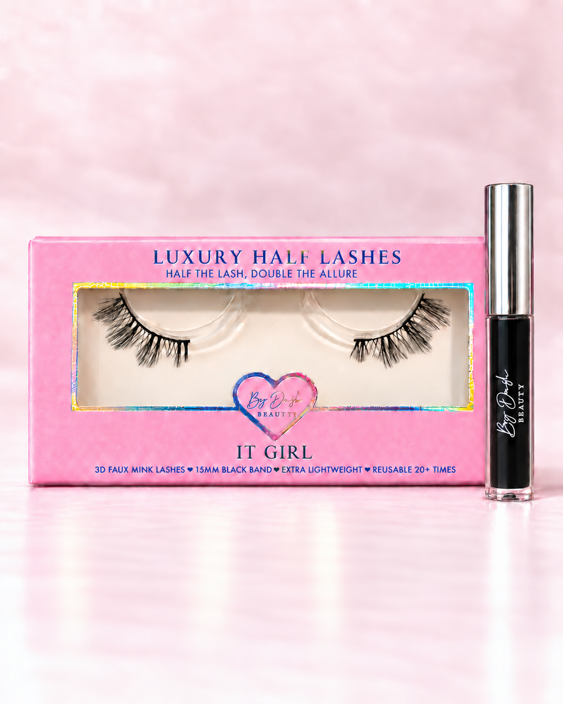 it girl half lashes met zwarte wimperlijm