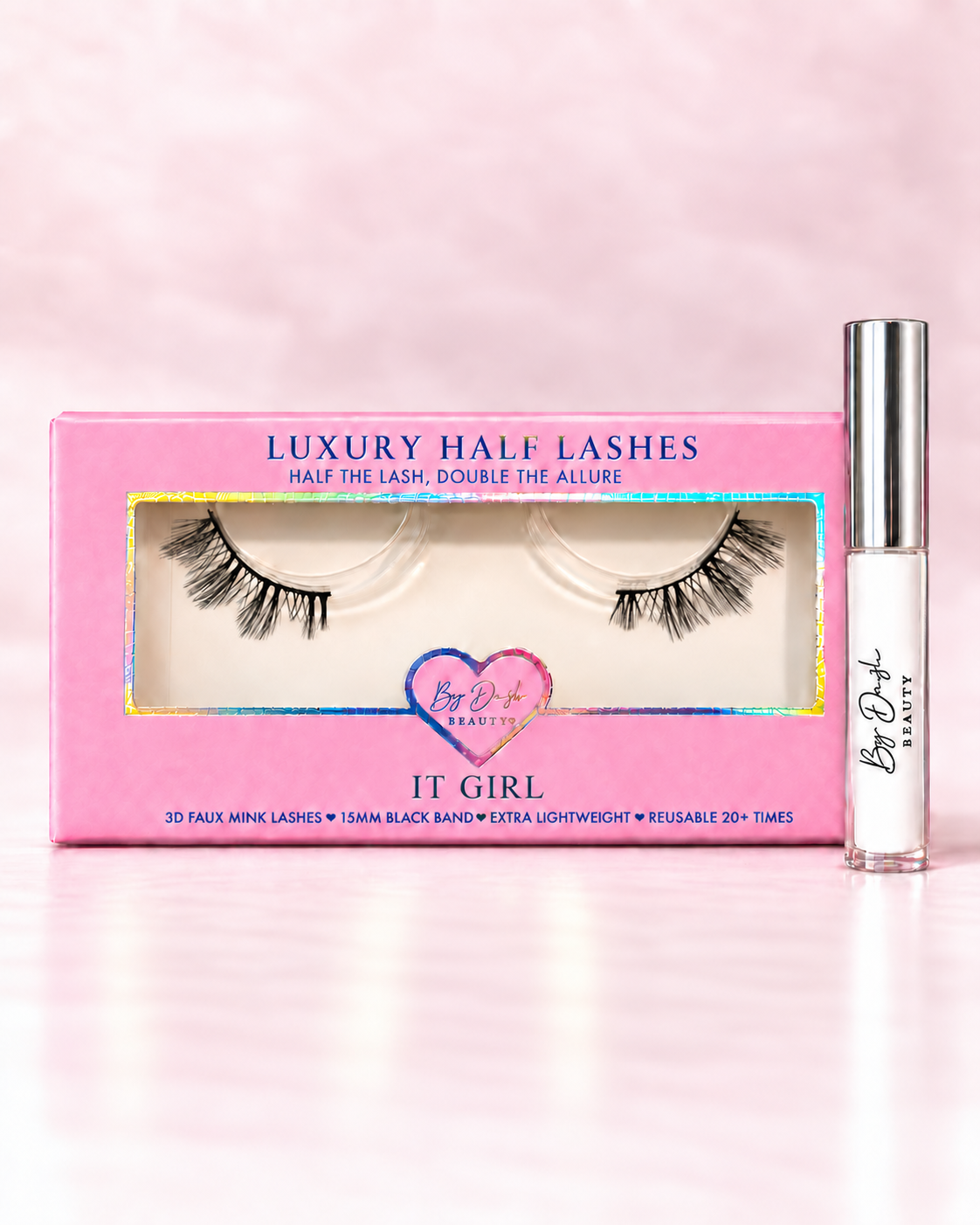 it girl half lashes met witte wimperlijm