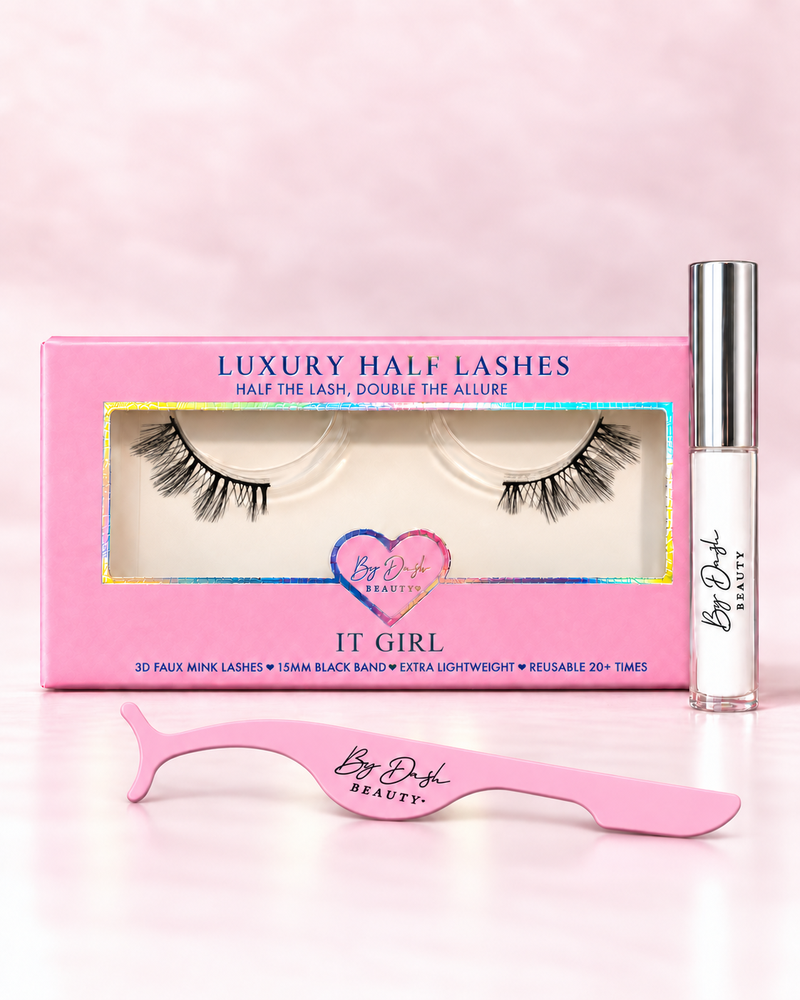it girl starterkit met witte wimperlijm en roze applicator