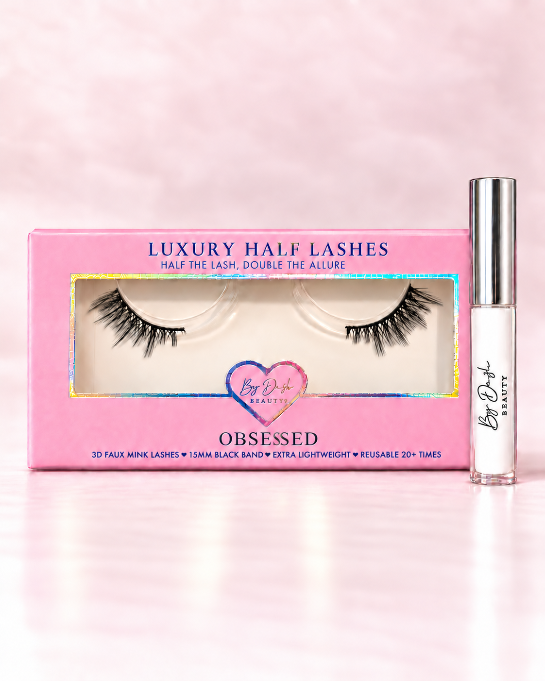 obsessed half lashes met witte wimperlijm