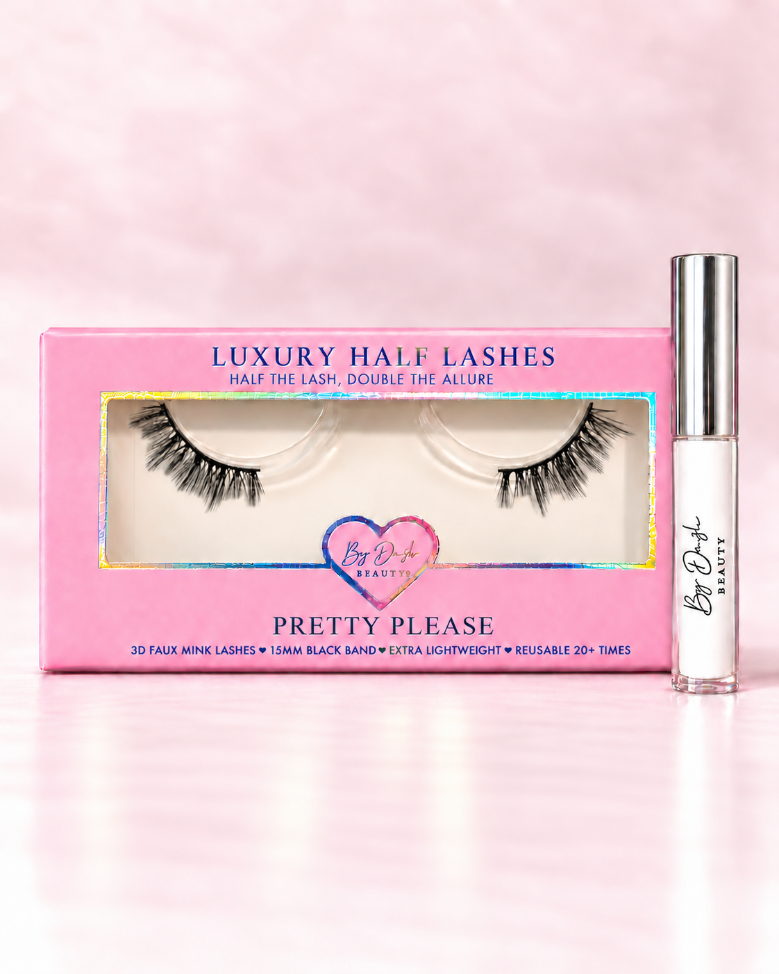 pretty please half lashes met witte wimperlijm